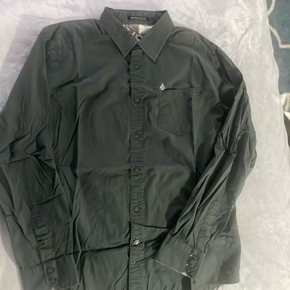 Volcom Button Down Size Xl Dark Grey - image 1